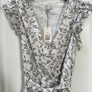 A New Day white/black floral midi dress